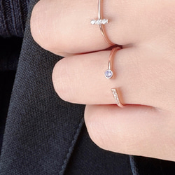 [2点セット割引❣︎]スティックCZリング&ピンクパープルCZリングセットで割引中♪♪ 16枚目の画像