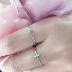 [2点セット割引❣︎]スティックCZリング&ピンクパープルCZリングセットで割引中♪♪ 17枚目の画像