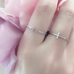 [2点セット割引❣︎]スティックCZリング&ピンクパープルCZリングセットで割引中♪♪ 10枚目の画像