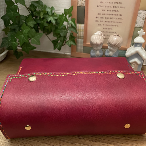 受注見本【手縫】ハンドメイド本革キリスト中型版聖書カバー/ブックカバー