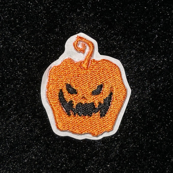 ★刺繍シール／ステッカー★　ハロウィン　ジャック・オ・ランタン　カボチャ 1枚目の画像