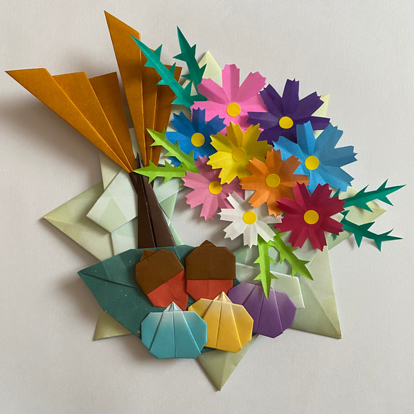 折り紙　秋.落ち葉リース★大特価 折り紙 秋.落ち葉リース☆大特価 折り紙.秋.落ち葉リース☆お値下げ