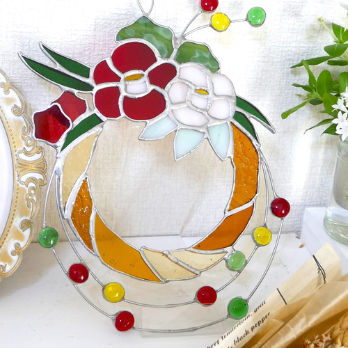 ✴︎:.｡ステンドグラスのかわいいお正月飾り♪ *期間限定送料無料