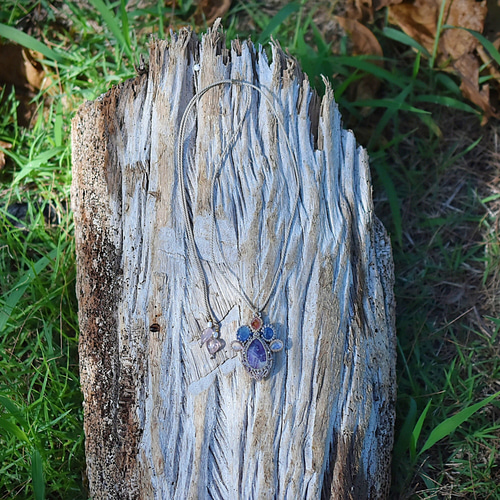 瞬きの石☆マクラメネックレス1244 ネックレス・ペンダント