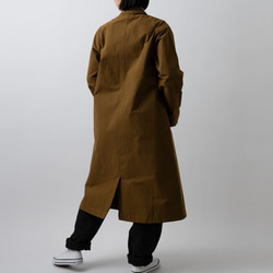 [補貨] yohaku 淺黃色布料長夾克卡其棕色 | 男女皆宜 2 種尺寸 第4張的照片