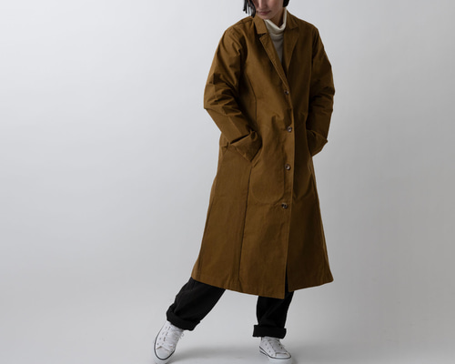 在庫限り】yohaku バフクロス ロングジャケット カーキブラウン 在庫限り】yohaku バフクロス ロングジャケット カーキブラウン