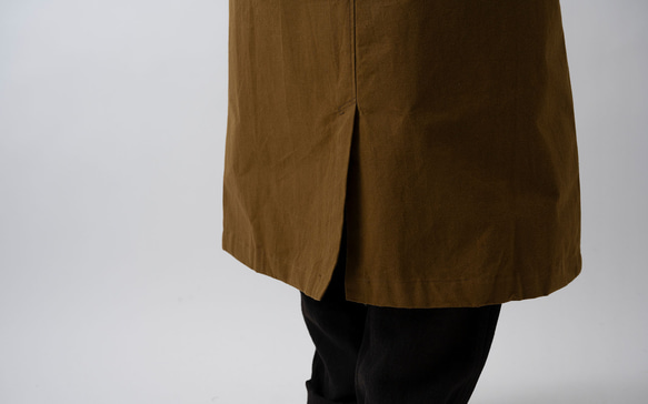 【再入荷】yohaku バフクロス ロングジャケット カーキブラウン｜ユニセックス2サイズ 11枚目の画像