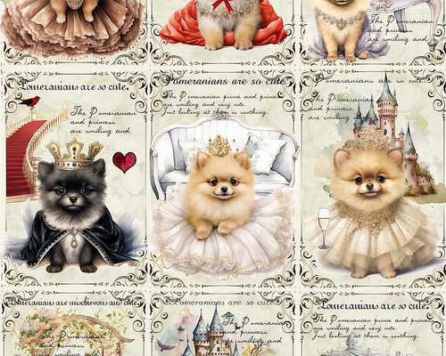 激レア浴衣ポメラニアンパネル生地ハンドメイド