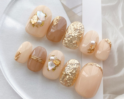 ネイルチップ　ニュアンスネイル　オーダー ネイルチップ カスタードニュアンスネイル ネイルチップ（つけ爪） m__