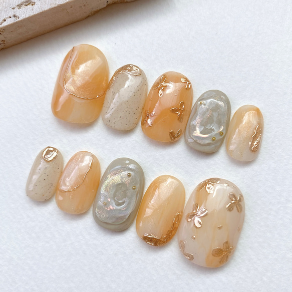 ネイルチップ キンモクセイ×つや ニュアンスネイル ネイルチップ（つけ