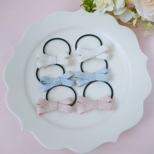 売り切れ‼︎ぼんぼんりぼん（ラメ）☆ハンドメイド ヘアゴム@kanaリボン 売り切れ‼︎ぼんぼんりぼん（ラメ）☆ハンドメイド ヘアゴム@kanaリボン