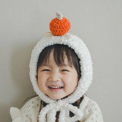 毎年使える！鏡餅2wayボンネット 年賀状撮影 雪だるま 鏡餅 帽子 正月