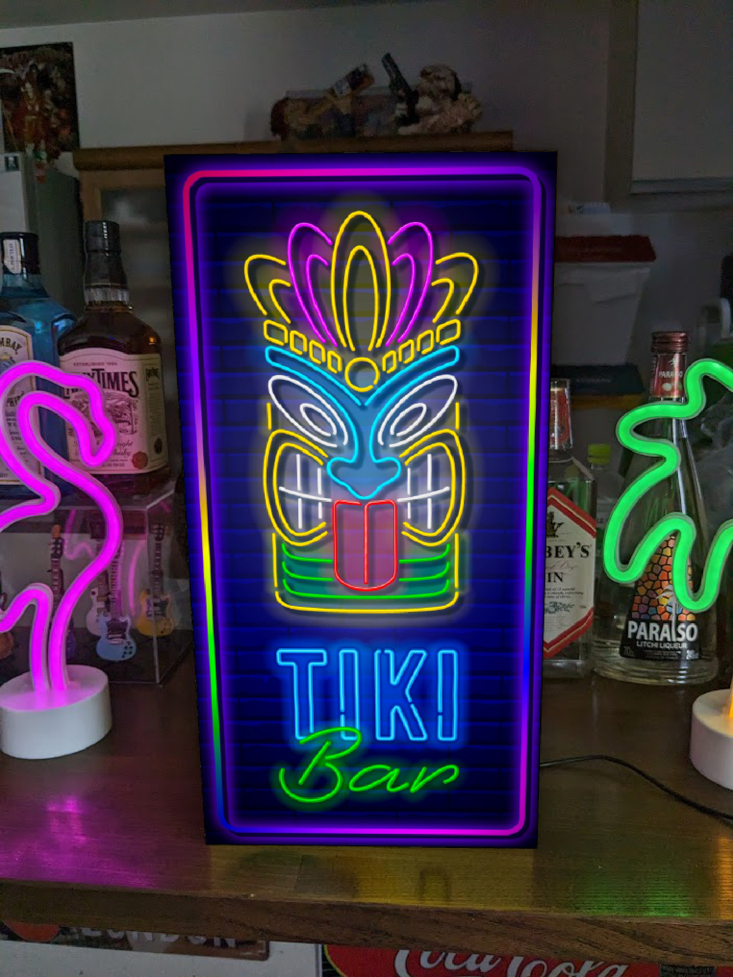 【Lサイズ】 アロハ ハワイ TIKI バー ティキ トロピカル パブ スナック ランプ 看板 置物 雑貨 ライトBOX