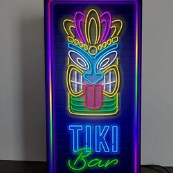 【Lサイズ】 アロハ ハワイ TIKI バー ティキ トロピカル パブ スナック ランプ 看板 置物 雑貨 ライトBOX 2枚目の画像