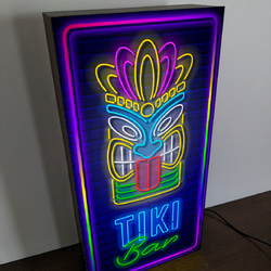 【Lサイズ】 アロハ ハワイ TIKI バー ティキ トロピカル パブ スナック ランプ 看板 置物 雑貨 ライトBOX 3枚目の画像