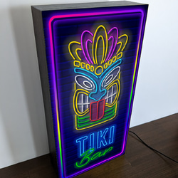 【Lサイズ】 アロハ ハワイ TIKI バー ティキ トロピカル パブ スナック ランプ 看板 置物 雑貨 ライトBOX 4枚目の画像