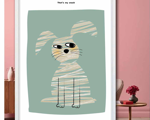 自分ツッコミくま　A2 布製ポスター(ピンク) ナガノ on X