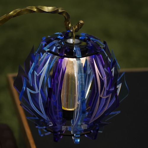 青とクリアガラスのランタンシェード　ゴールゼロシェード ゴールゼロ ランタン シェード スタンドライト・テーブルランプ