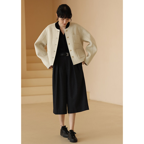 CELINE ベージュ ウールショートジャケット