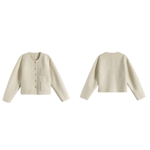 CELINE ベージュ ウールショートジャケット