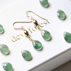 14Kgf グリーンストロベリークォーツ ピアス(イヤリング) アレルギー