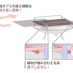 送料無料！Coleman直径60ｃｍファイヤーディスク3段パイプフレーム！(専用焼き網付き) 7枚目の画像