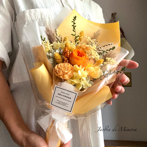 両親贈呈、記念日ブーケ♡ドライフラワー、プリザーブドフラワー 