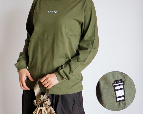 【最新作★新品タグ付き】8YARDS レディースM ロングスリーブ オリーブ 再出品/限定色】ラテ ロングスリーブTシャツ（ライトオリーブ