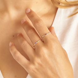 金アレ対応 316L birthstone wearing layers ring (0185) 4枚目の画像