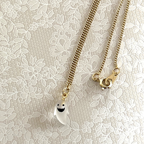 ハロウィンおばけのネックレス （45cm) ネックレス・ペンダント