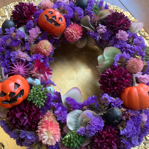 ドライフラワーリース ハロウィンリース