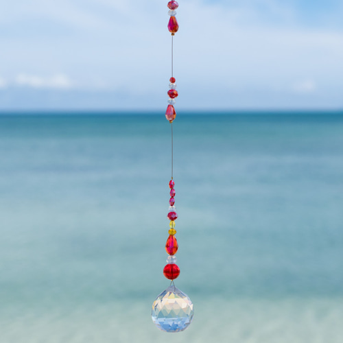 サンキャッチャー 陽 30mm レッド 赤 風水 キラキラ クリスタルガラス