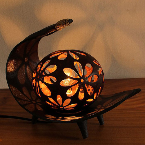 ココナツランプ 天然素材 ヤシ ココナッツ ボール 円形 テーブルライト