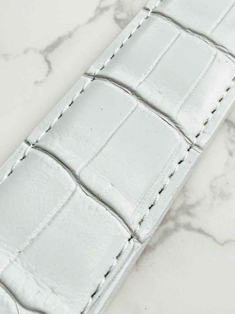 日本製　クロコダイル　マット仕上げ　VIP上質　３３㎜巾　　ベルト　ワニ革　フリーサイズ　エキゾチックレザー