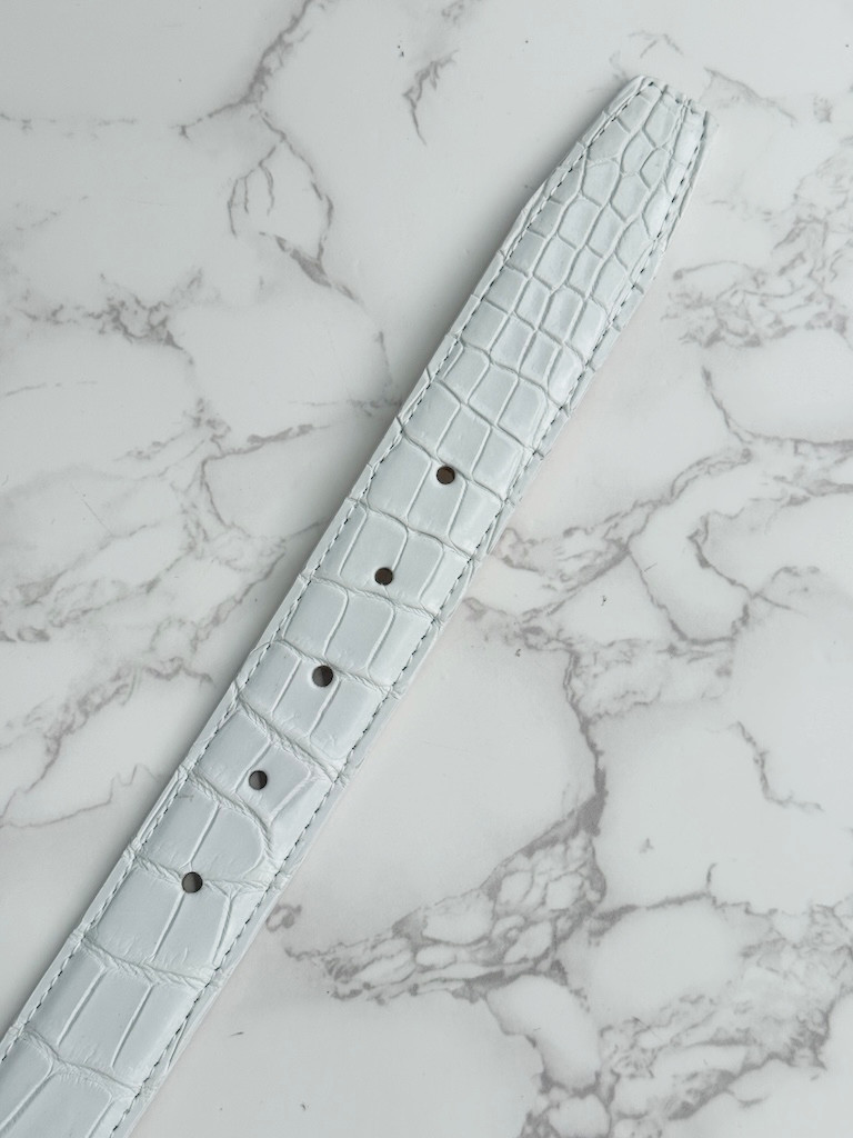 日本製　クロコダイル　マット仕上げ　VIP上質　３３㎜巾　　ベルト　ワニ革　フリーサイズ　エキゾチックレザー