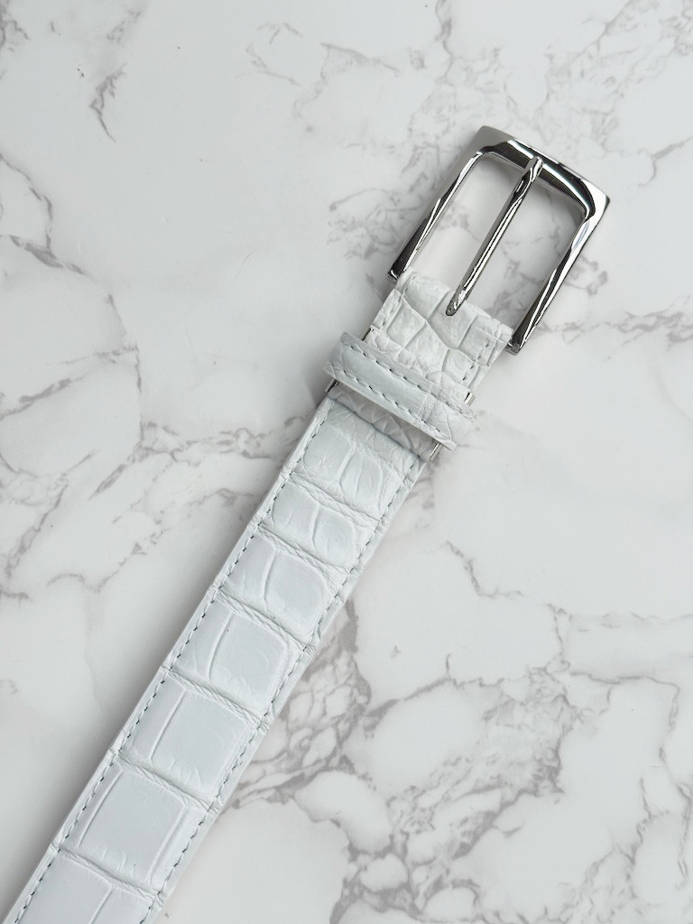 日本製　クロコダイル　マット仕上げ　VIP上質　３３㎜巾　　ベルト　ワニ革　フリーサイズ　エキゾチックレザー