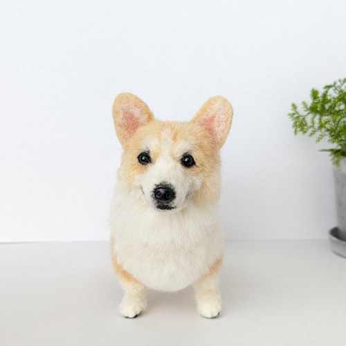 ウェルシュ・コーギー 羊毛フェルト ぬいぐるみ 犬 置き物 ウェルシュ・コーギー 羊毛フェルト ぬいぐるみ 犬 置き物
