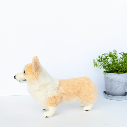 ウェルシュ・コーギー 羊毛フェルト ぬいぐるみ 犬 置き物