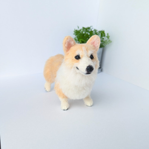 新しいブランド ウェルシュ・コーギー 置き物 犬 ぬいぐるみ 羊毛フェルト その他