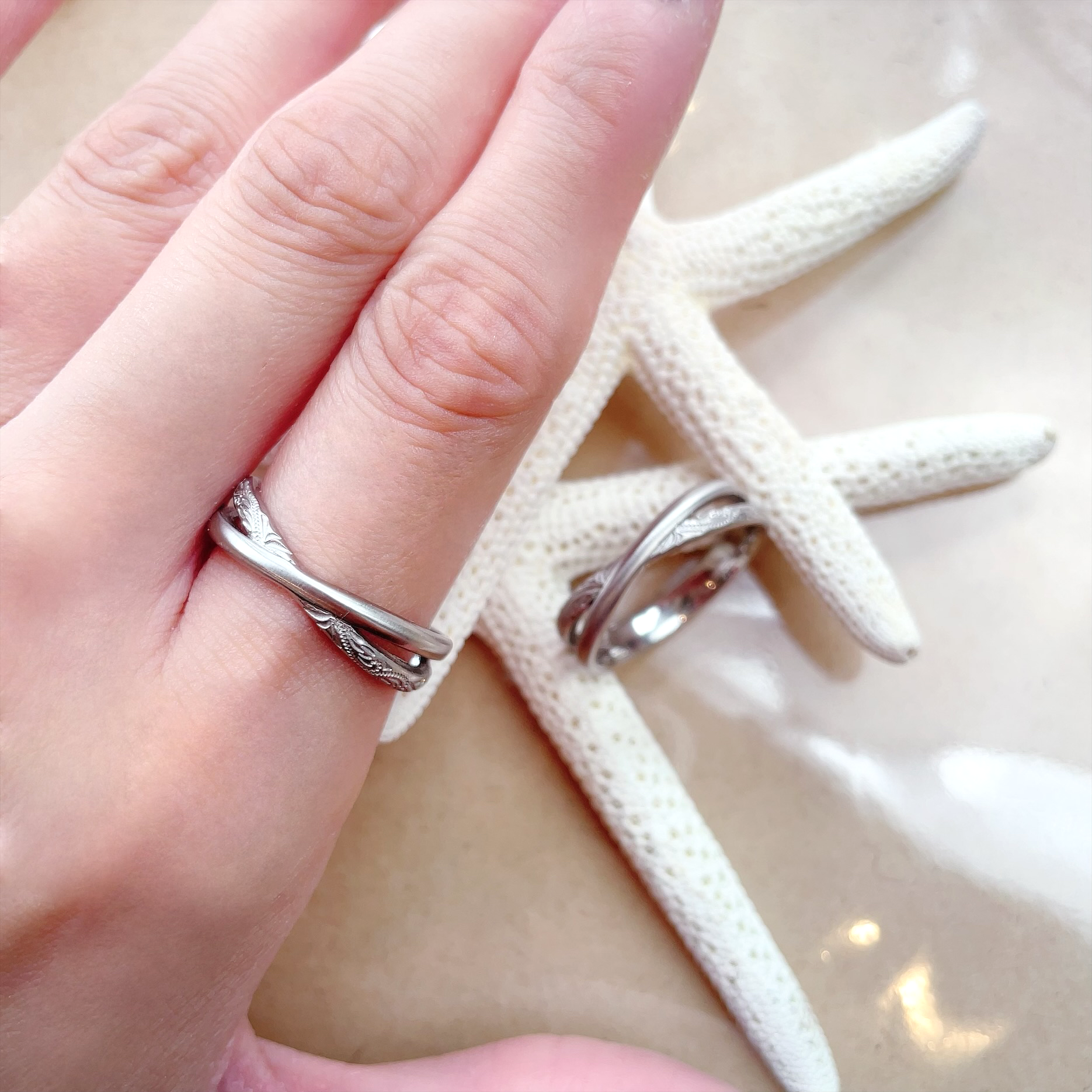 【単品】☆Nanhaナウハ＊* シルクマット リング シルバー 誕生石 刻印 指輪 ステンレス 〈1本単品価格〉