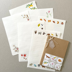 秋の福袋 いろいろ紙ものセット レターセット メッセージカード タグ シール 2枚目の画像