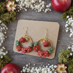 願いのりんご 白雪姫 プリンセス りんご 刺繍糸 かぎ針編み ピアス