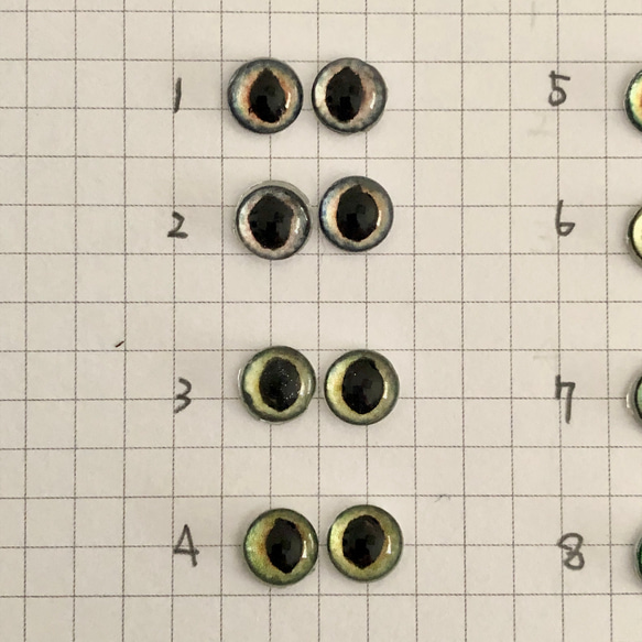 値下げ中　グラスアイ　ガラスアイ　8mm   1セット400円　羊毛フェルト作品用　目玉　猫用　犬用　　他色々　 2枚目の画像