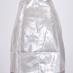 Silver Metallic H-Line Mini Skirt ミニスカート シルバー 銀色 カジュアル 5枚目の画像