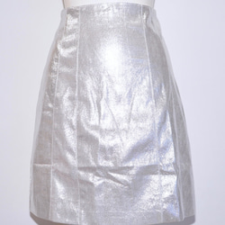 Silver Metallic H-Line Mini Skirt ミニスカート シルバー 銀色 カジュアル 7枚目の画像