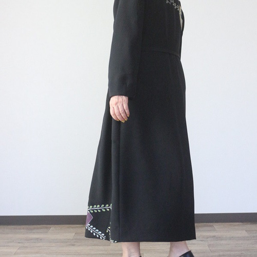 シャーロッテ　着物リメイク脇タックワンピース 着物リメイクオーダー】前開き脇タックワンピース（裏地あり