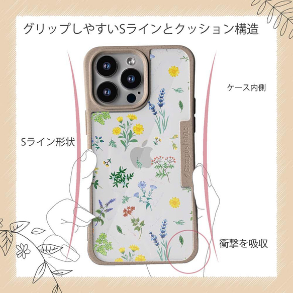 iPhone15/iPhone15Pro/iPhone15Plus/送料無料 TPU風 ボタニカル柄 花柄 11枚目の画像