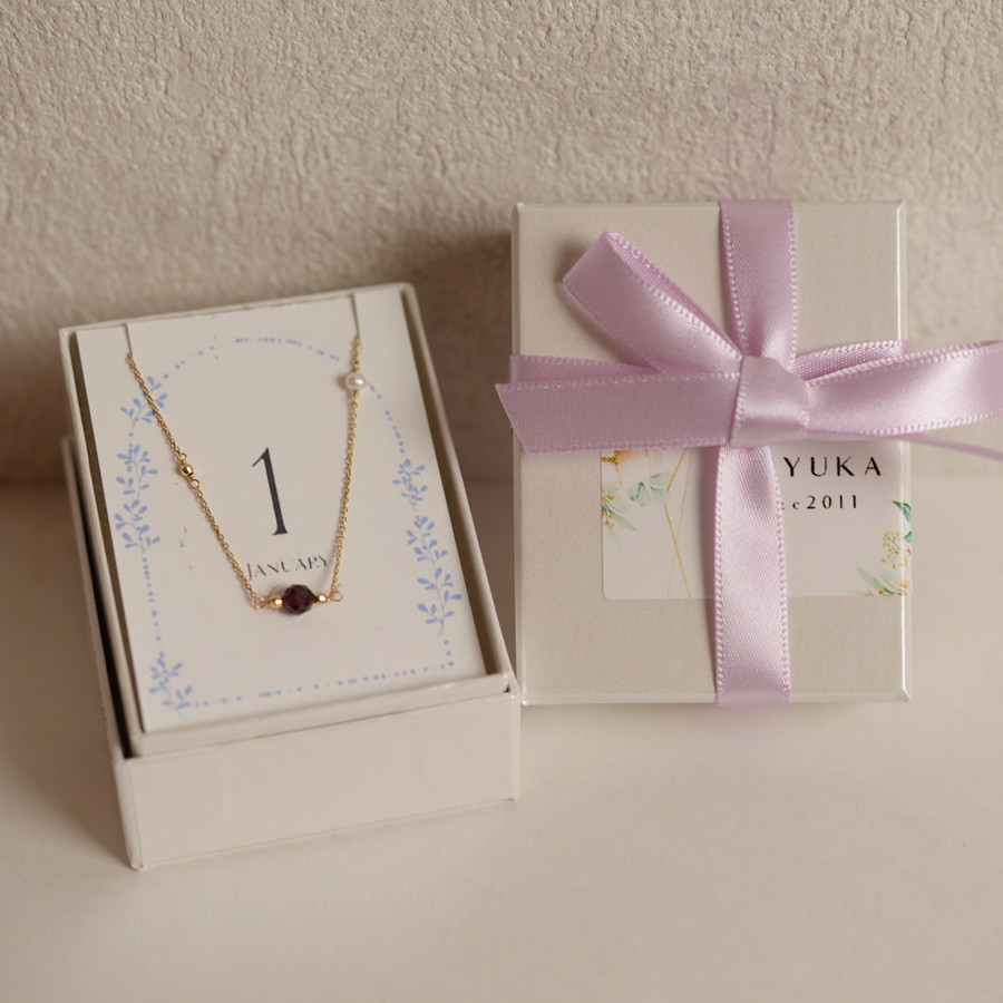 Birthstone|お誕生石のネックレス1月ガーネット