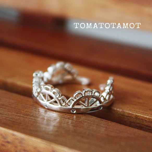 レースリング 透かし模様 大人可愛い指輪 ロマンチック 繊細なデザイン