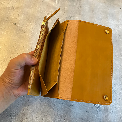トラッカーウォレット 迷彩柄 イタリアンレザー 長財布 harmonie du